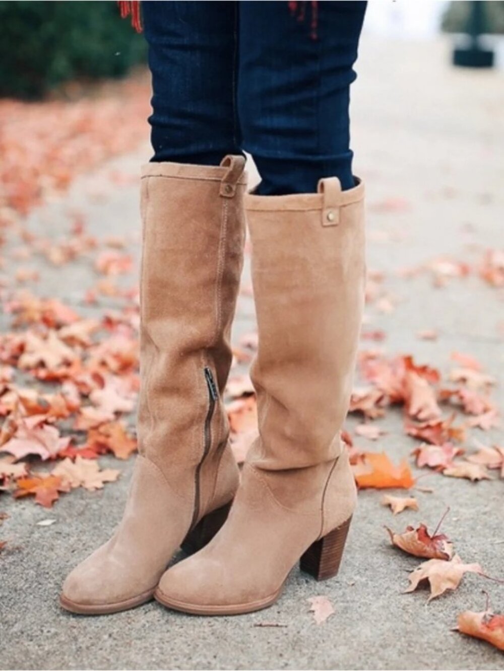 UGG Women's Tan Suede Leather Ava Tall Water Resistant Heeled Boot Size 7 3323 - Picture 2 of 16